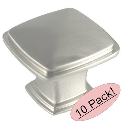 *10 Pack* Cosmas Cabinet Hardware Satin Nickel Square Cabinet Knobs #4391SN