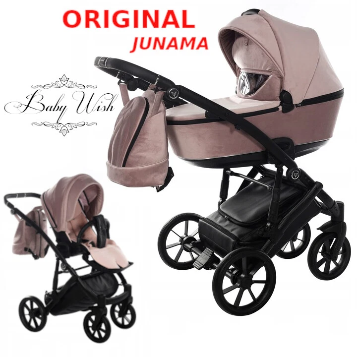 JUNAMA SPACE VELUR V2 VERSION BABY PRAM 3in1 CARRYCOT + PUSHCHAIR + CAR SEAT