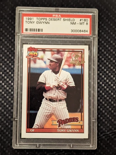 1991 Topps Desert Shield Baseball Card #180 TONY GWYNN PSA 8 NM-MT HOF @@LOOK@@