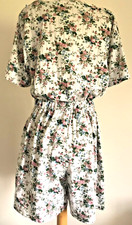 Vintage Cottage Romper, 90's Y2K Shorts, One Piece, Floral Emerald Isle L Sweet