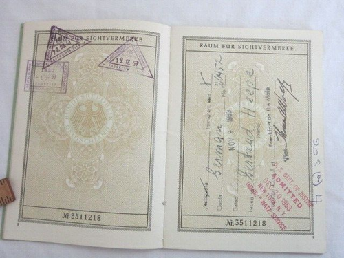 Post WWII 1953 Neu-Isenburg Germany Reisepass Deutschland Immigrant Quota to USA - Bild 7 von 12