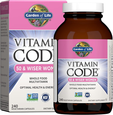 Multivitamin for Women 50+ - Vitamin Code Women 50 & Wiser, 240 Capsules with Co