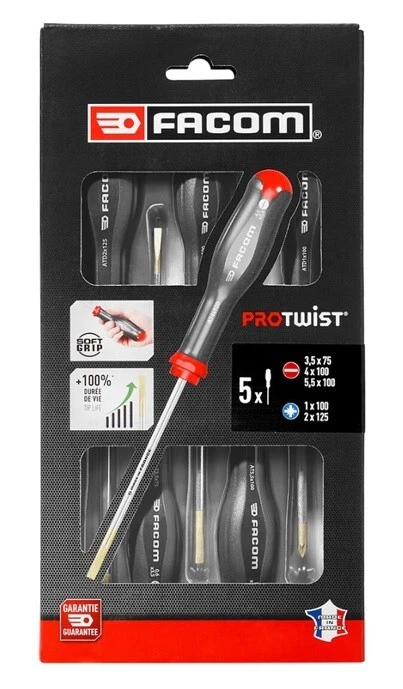 Facom ATD5.PB Protwist 5 Piece Slotted Pozi Screwdriver Set eBay