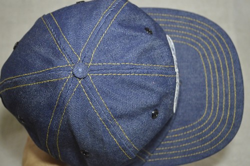 VTG SNAP BACK DENIM TRUCKER HAT Diamond TPEL CLUB 80s PRO FIT Made in USA - Picture 8 of 11