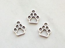 10x Anhänger Pfote 13x11mm Charm Hund Katze Pfoten Tatze Hundepfote Deko Basteln