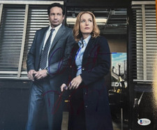 David Duchovny Gillian Anderson signed autographed 11x14 photo X-Files Mulder