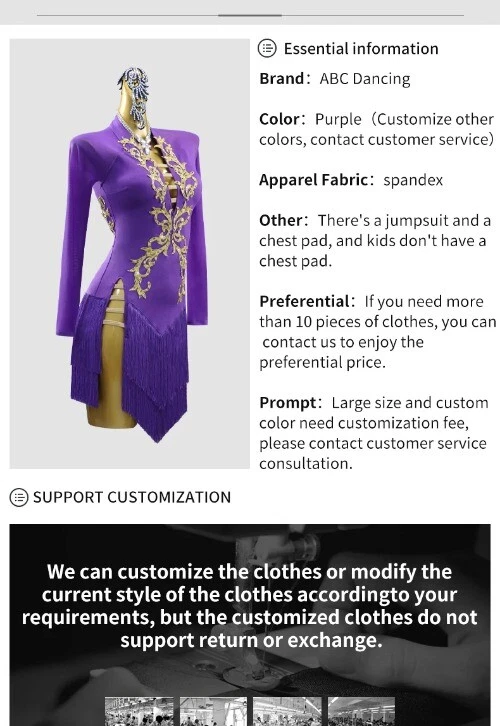 VETEMENTS Women Dance Dress Sexy Party Dancewear Competition Sports Clothes Stage Skirt