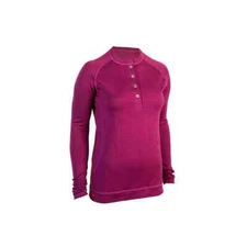 (V) Showers Pass Women's Bamboo-Merino LS Sport Henley Shirt Plum small