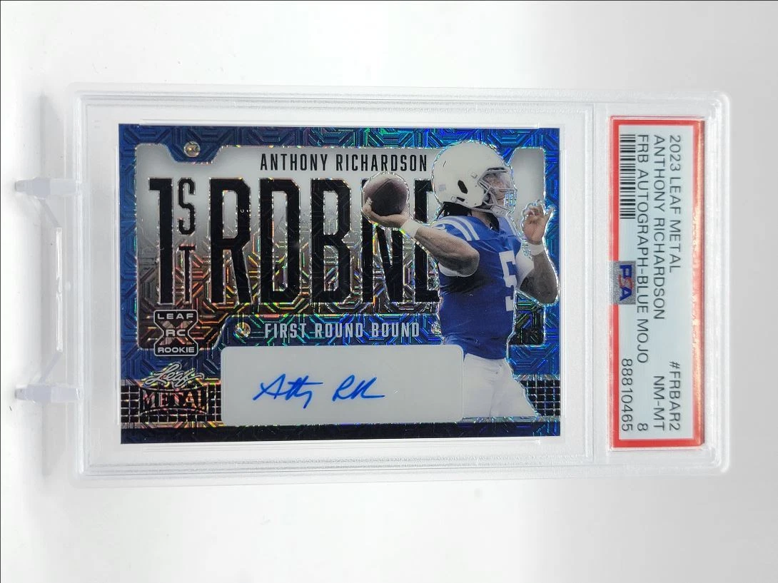 Anthony Richardson Leaf Metal First Round Bound Autographs #FRBAR2 Blue Mojo