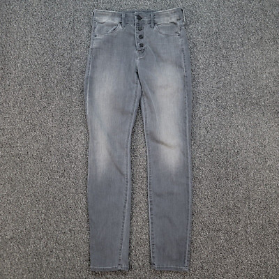 Mother Jeans 26 Gray Deep Voodoo The Pixie Skinny High Rise Button Fly Stretch