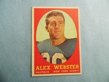 Alex Webster 1958 Topps Card No. 30 EX PLus