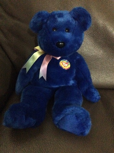 Ty Original Beanie Buddy Babies CLUBBY LG 1999 Blue Official Club Bear 14" - Picture 2 of 6