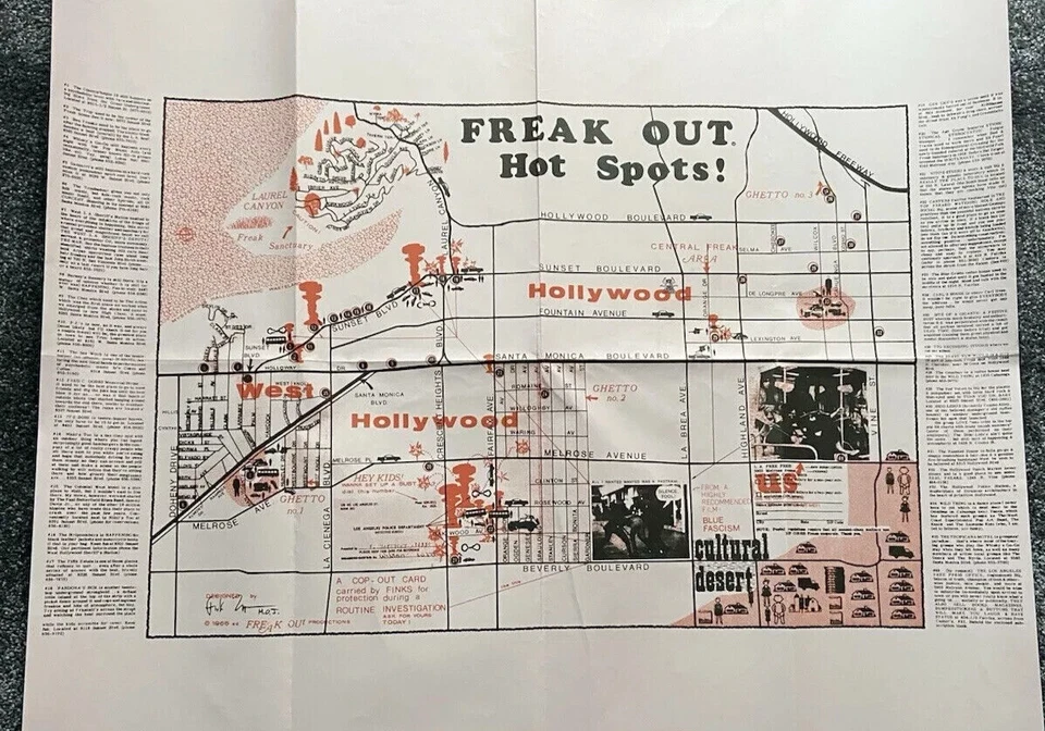 FREAK OUT! Mapa Hot Spots - Frank Zappa - Madres de la Invención - 1966 - Hollywood Foto 2 de 4