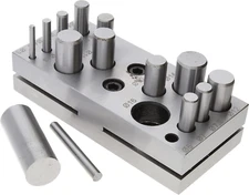 Steel Circle Disc Cutter Set with 14 Punches and Die. Tool for Cutting Accurate