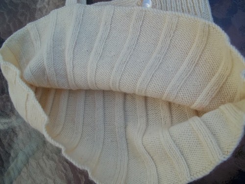 Vintage Girls Hand Knit Jumper Skirt Beige Tone 1940's era sz 3-4 years WW2 - Picture 8 of 11