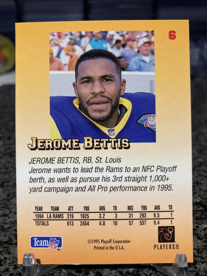 1995 Playoff Prime Mini #6 Jerome Bettis Foil Refractor Parallel SP Rams!!! - Image 2 of 2
