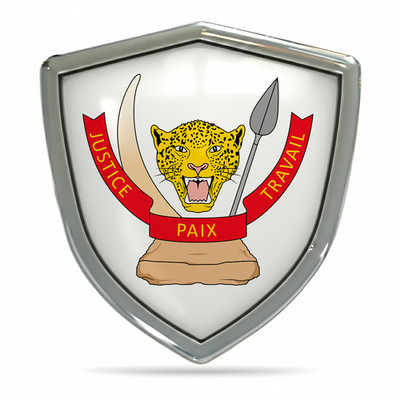 Pegatina Escudo de Armas Republica Democratica del Congo 3D Resina Doming