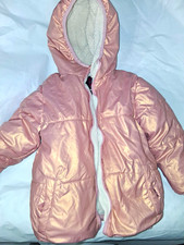 Swiss Tech Kids Pink Hooded Quilted Puffer Jacket Full Zip Size 5T