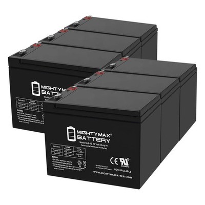 Mighty Max 12V 8Ah Battery Replacement for Texas Hunter Fish Feeders - 6 Pack