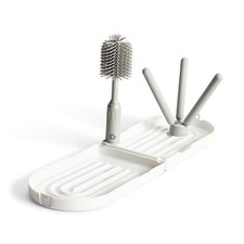 Travel Baby Bottle Drying Rack with Silicone Bottle Brush - Compact and