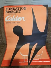 LOOK RARE Alexander Calder original 1969 lithograph on poster, Maeght Paris 