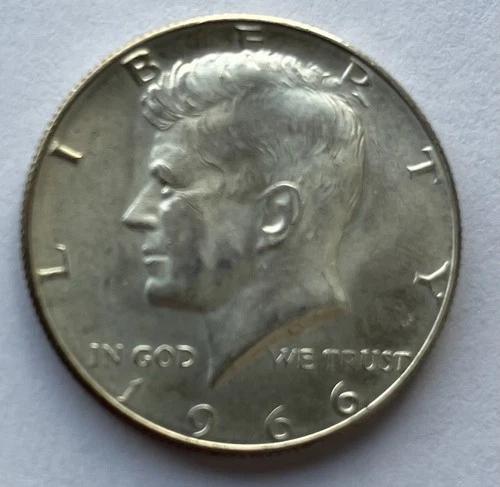 1966 Kennedy Half Dollar 40% Silver - AU Condition.