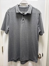 Lululemon Mens Gray Polo Shirt Short Sleeve - Has Flaw - Size Largish - Knit