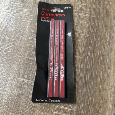 Vintage Sears Craftsman Carpenter s Pencils 3 Pack NOS Made In USA 937614 (N9)