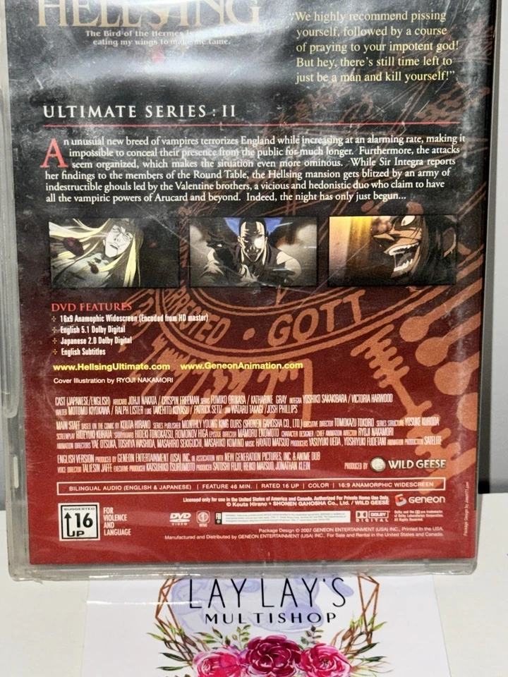 Hellsing Ultimate - Volume 2 (DVD, 2007) Vampires BRAND NEW SEALED! - Image 3 of 3