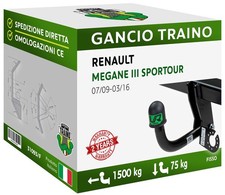 Per Renault MEGANE III SPORTOUR SW GT LINE 09-16 Gancio Fisso