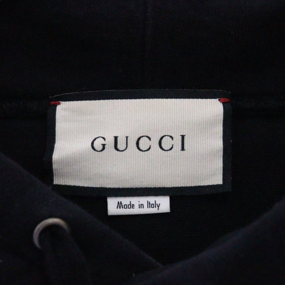Felpa con cappuccio pullover GUCCI 19SS Stone impreziosito teschio serpente ricamato nero usata