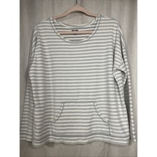 AERIE Striped Terry Cloth Crewneck Pullover Sweatshirt Cozy Beach Women s M