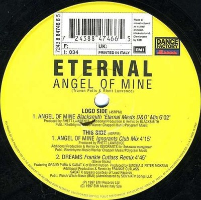 Eternal - Angel Of Mine 12'' Vinyl Electronic House 18328