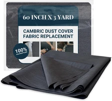 60 Inch X 3 Yard Upholstery Black Cambric Dust Cover Fabric  for Sofas, Chairs, 