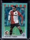 2024-25 Topps Chrome UEFA Quinten Timber RC Aqua Refractor #66/199 Feyenoord