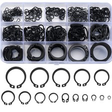 350 Pcs retaining rings, Snap Rings Assortment Kit, Circlips One Size, Black