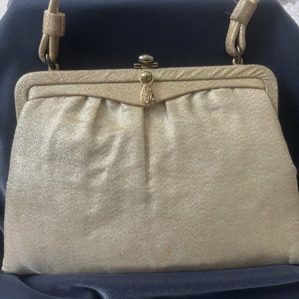 复古-女式金色晚礼服/婚礼手拿包带肩带    — 第 2/4 张图片