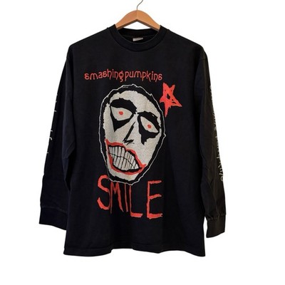 VTG SMASHING PUMPKINS Smile Face 90s Band Long Sleeve RARE Shirt REPRINT Large