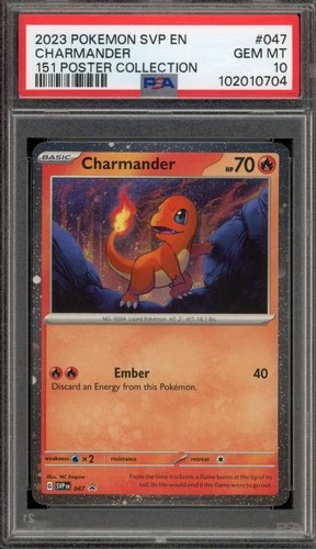 Pokemon Charmander 151 Poster Coll. Holo Promo SVP EN 047 PSA 10 Gem Mint