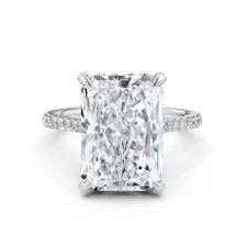 Radiant Diamond Engagement Ring CVD Lab Created IGI E-VS1 14k White Gold 4.18Ctw