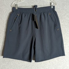 MIER Men's Quick Dry Running Shorts with Zipper Pocket, Elastic Waist, Medium