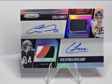 Panini Prizm Colston Loveland & Cole Kmet /99 DUAL PATCH AUTO(CHASER)