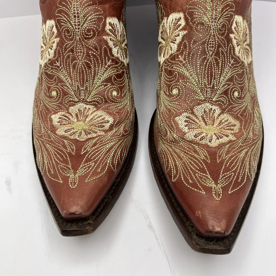 Old Gringo Leather Embroidered Western Cowgirl Boots UK 5 US 8 floral pink - Image 4 of 4