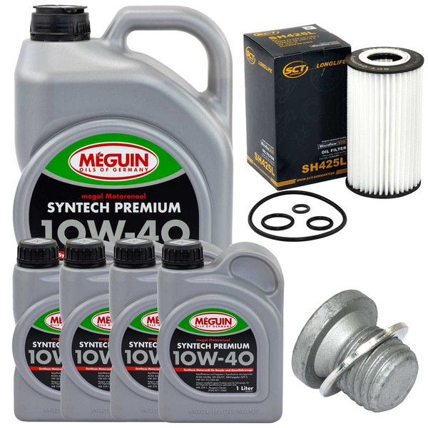 MotoröL Filter Set 10W-40 Meguin 9 Liter + Schraube FüR Mercedes E-Klasse CLK-image