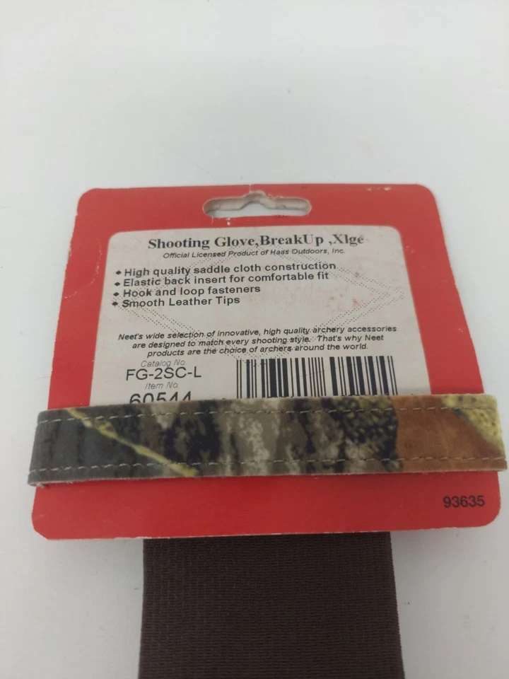 Neet Archery Adult XL Shooting Glove: Mossy Oak Break Up Camo Leather 60544 - Image 4 of 4