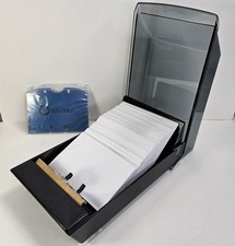 Rolodex Covered Business Card File 100 Blank White AZ Index Tabs Open Box Read