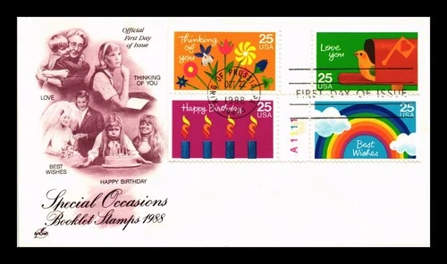 US COVER SPECIAL OCCASIONS FIRST DAY ISSUE PLATE BLOCK ARTCRAFT