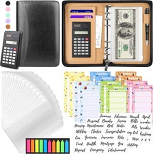Budget Binder with Zipper Envelopes, Cash Envelopes for Budgeting, A6 A6, B