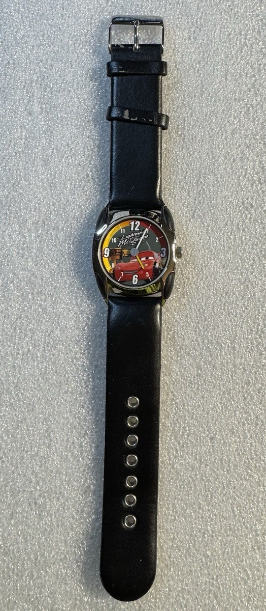 Disney Cars ガラス製 置き時計　超レア！ Disney Lightning McQueen Quartz 32mm Watch | eBay