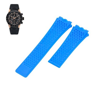 22mm Blue Rubber Watch Strap For Tag Heuer Carrera FT6044
